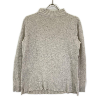 theory luxe セオリーリュクス 03-4301741 グレー カシミヤ モックネック サイドスリット リブニットプルオーバー トップス