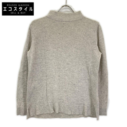 theory luxe セオリーリュクス 03-4301741 グレー カシミヤ モックネック サイドスリット リブニットプルオーバー トップス
