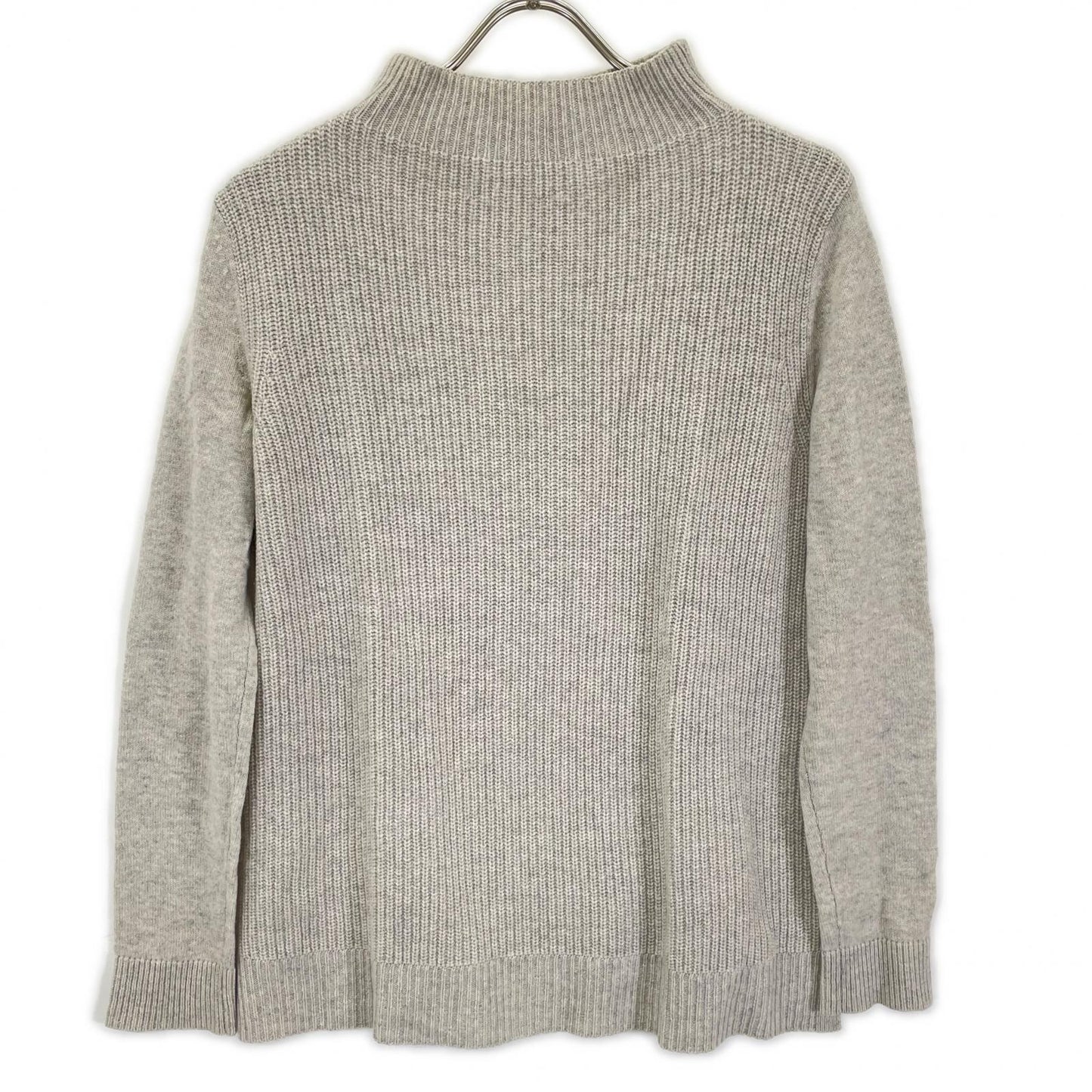 theory luxe セオリーリュクス 03-4301741 グレー カシミヤ モックネック サイドスリット リブニットプルオーバー トップス
