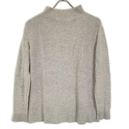 theory luxe セオリーリュクス 03-4301741 グレー カシミヤ モックネック サイドスリット リブニットプルオーバー トップス