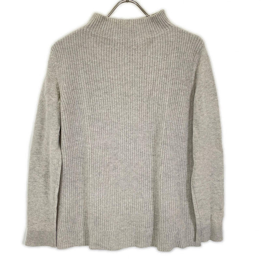 theory luxe セオリーリュクス 03-4301741 グレー カシミヤ モックネック サイドスリット リブニットプルオーバー トップス