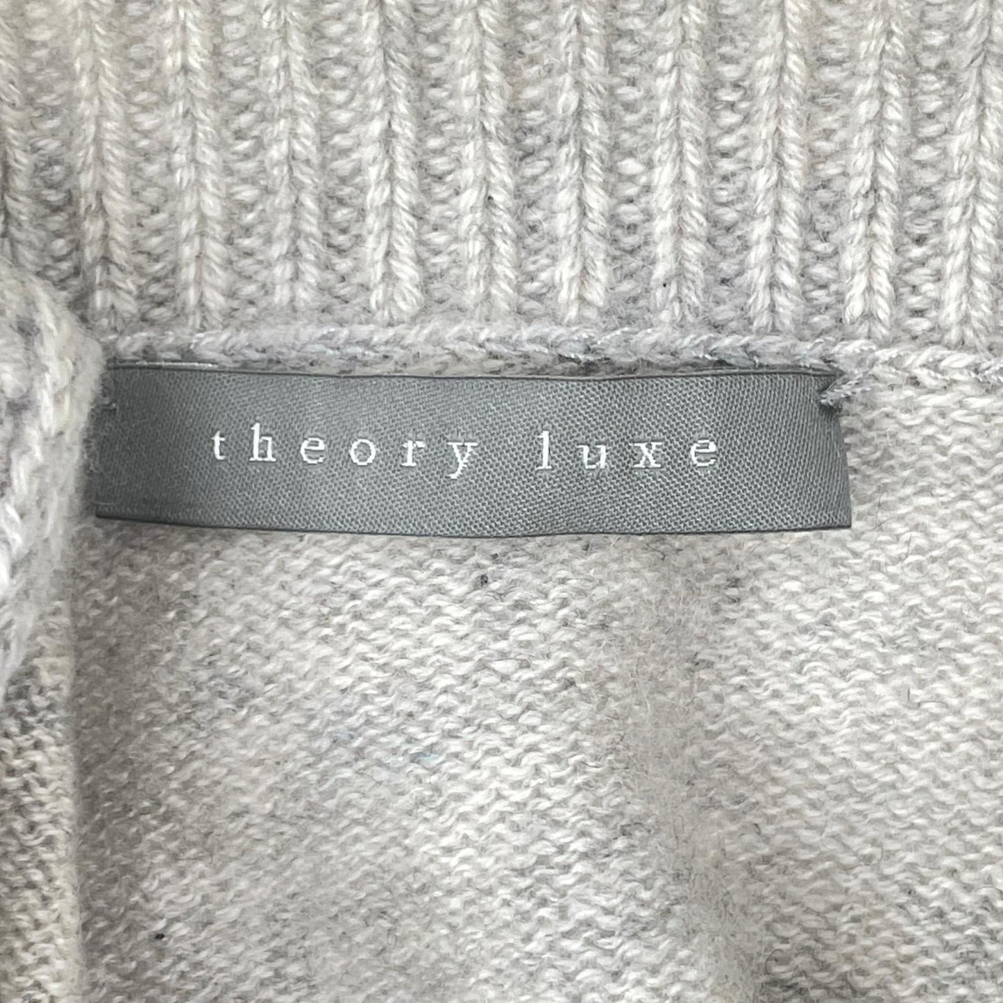theory luxe セオリーリュクス 03-4301741 グレー カシミヤ モックネック サイドスリット リブニットプルオーバー トップス