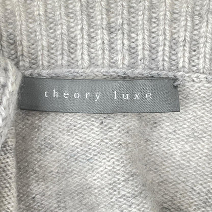 theory luxe セオリーリュクス 03-4301741 グレー カシミヤ モックネック サイドスリット リブニットプルオーバー トップス