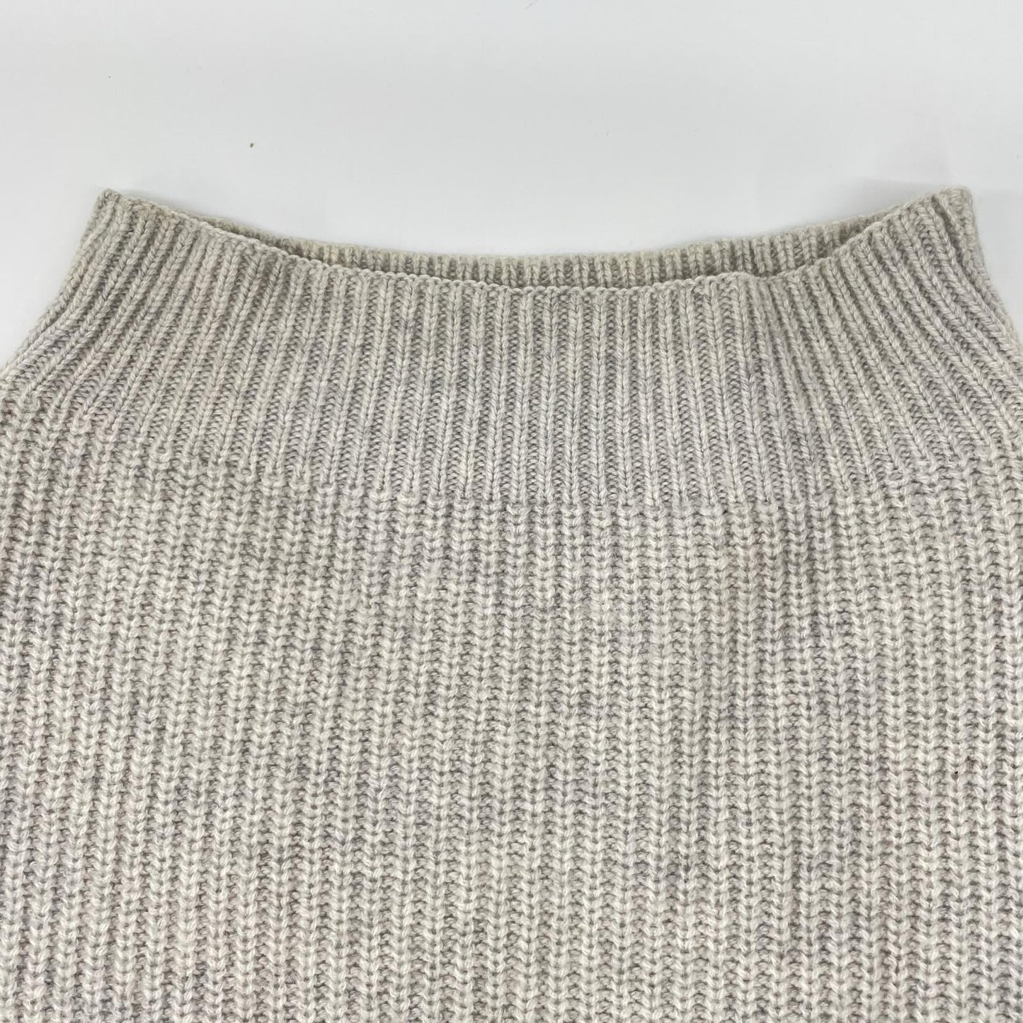 theory luxe セオリーリュクス 03-4301741 グレー カシミヤ モックネック サイドスリット リブニットプルオーバー トップス