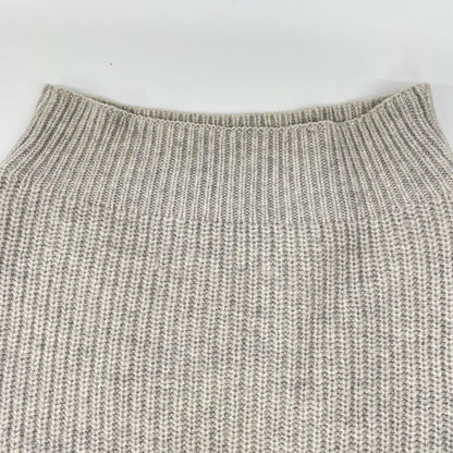 theory luxe セオリーリュクス 03-4301741 グレー カシミヤ モックネック サイドスリット リブニットプルオーバー トップス