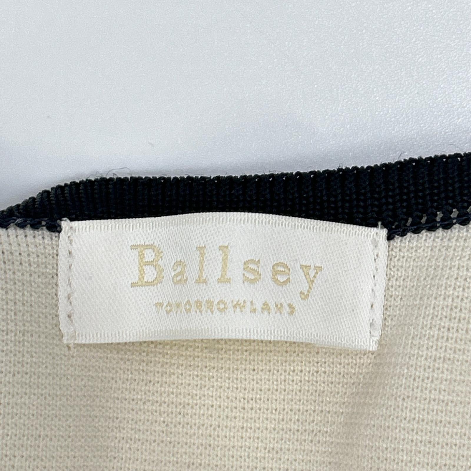 BALLSEY ボールジー ホワイト ミラノリブ オープンフロントカーディガン トップス