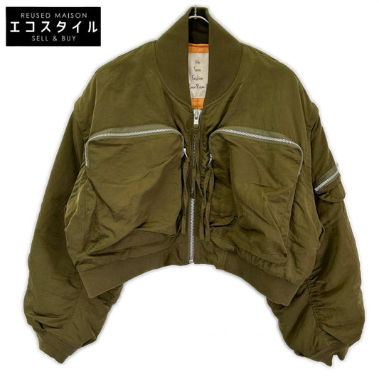 SEA ROOM LYNN Sea Room Lynn khaki 2-pocket short MA-1 detachable-sleeve padded MA-1 jacket