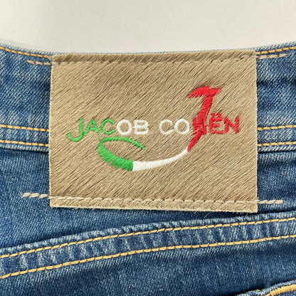 JACOB COHEN ヤコブコーエン 622 ブルー パッチ ボタンフライ デニムパンツ ボトムス