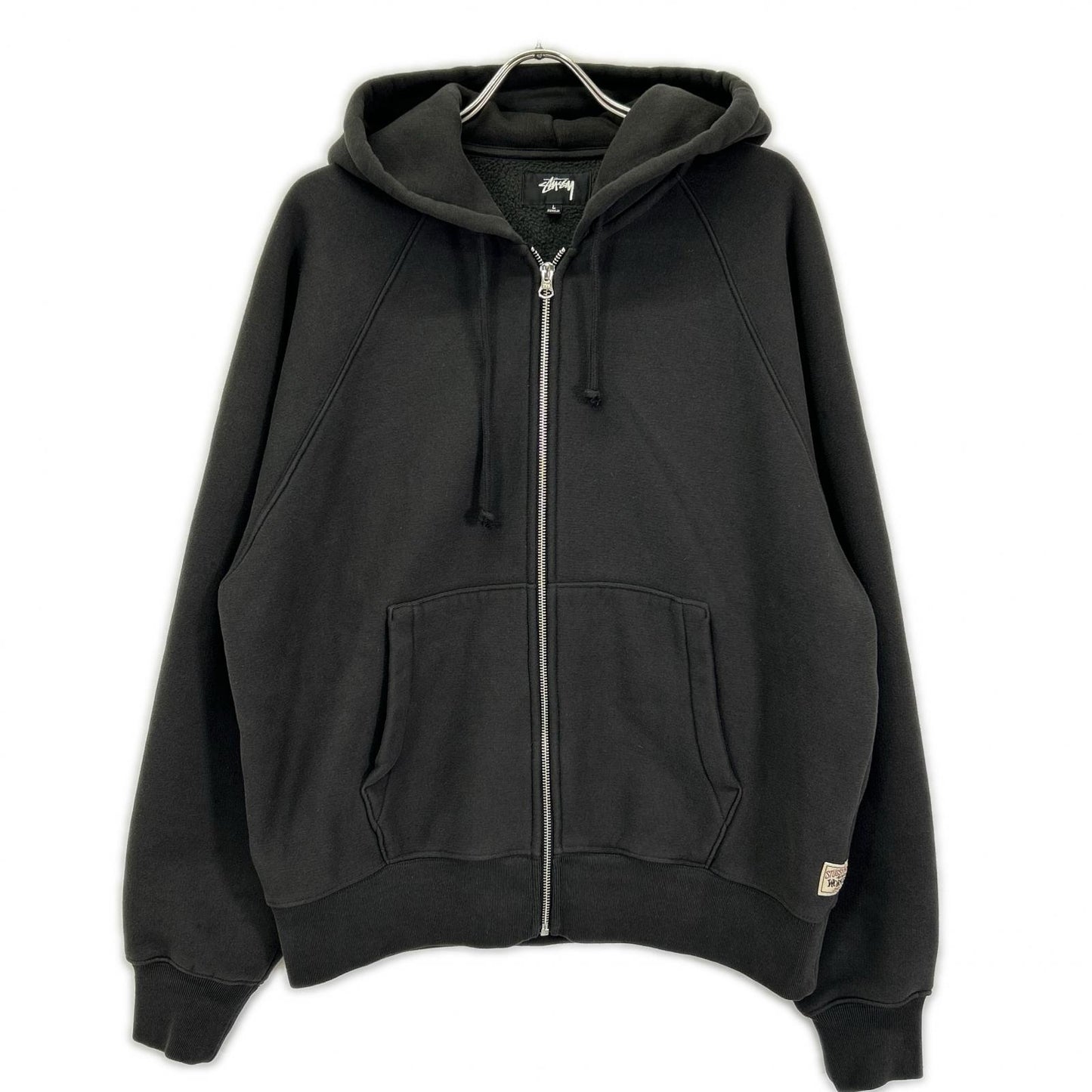 stussy ステューシー 25SS 118571 チャコール Raglan Relaxed Zip Hoodie 裏起毛ジップフーディ ジャケット