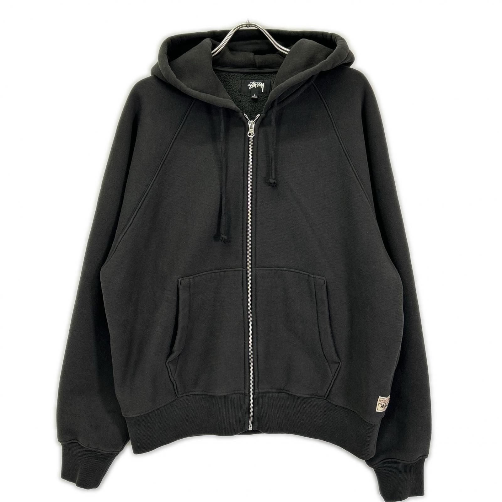 stussy ステューシー 25SS 118571 チャコール Raglan Relaxed Zip Hoodie 裏起毛ジップフーディ ジャケット