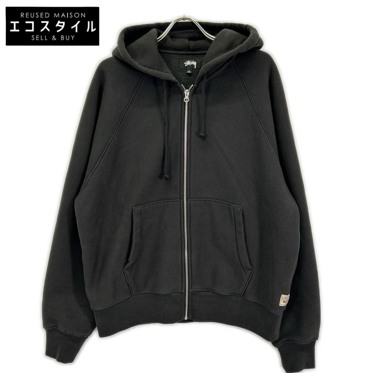 stussy ステューシー 25SS 118571 チャコール Raglan Relaxed Zip Hoodie 裏起毛ジップフーディ ジャケット