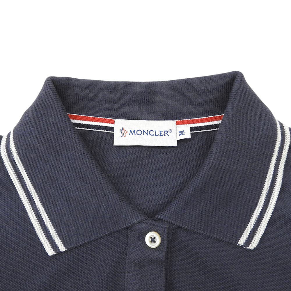 MONCLER モンクレール ロゴワッペン ショートスリーブ ポロシャツ トップス レディース コットン ネイビー M 07年製 トップス