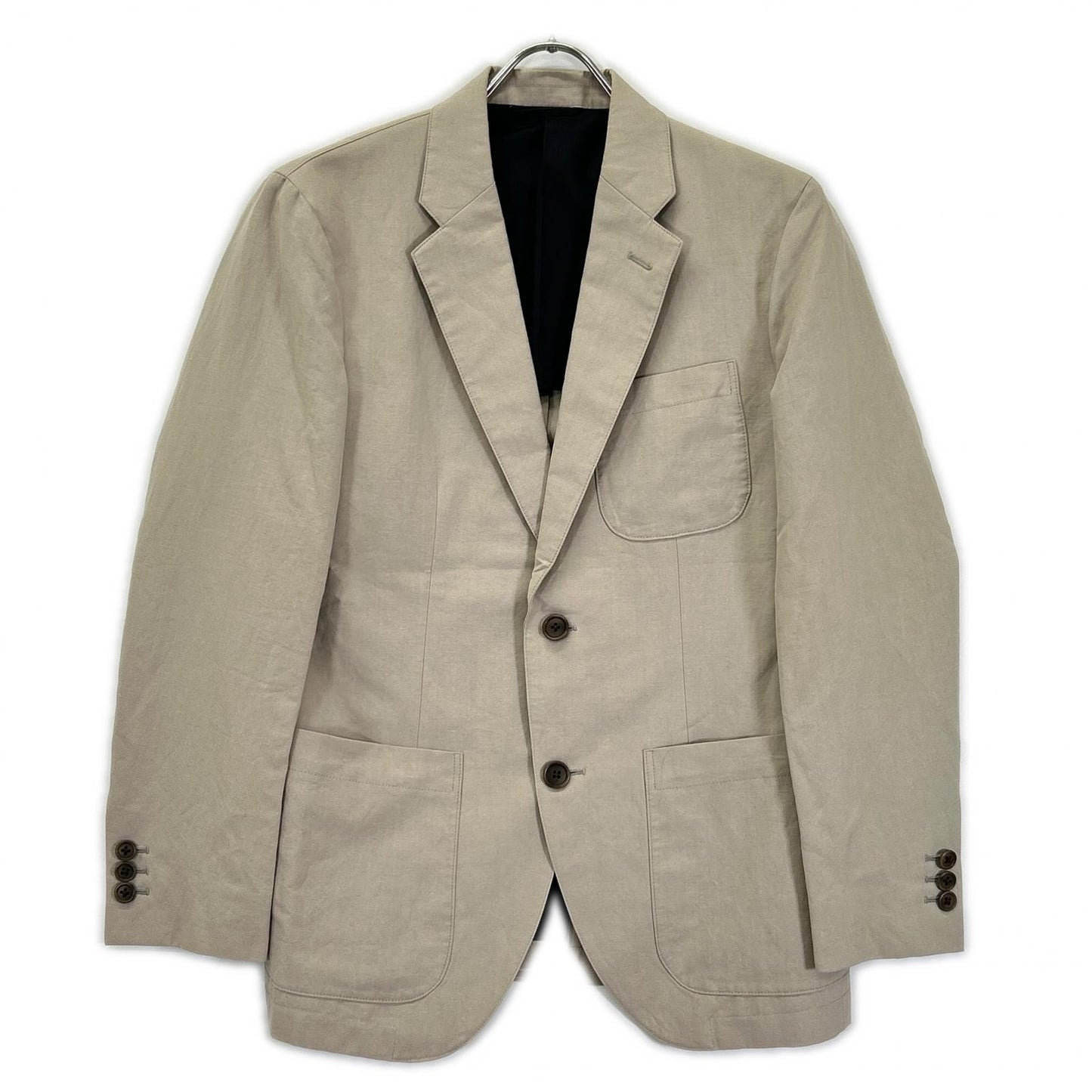 MargaretHowell マーガレットハウエル 579-120307 ベージュ コットン×リネン 2Bテーラードジャケット ジャケット