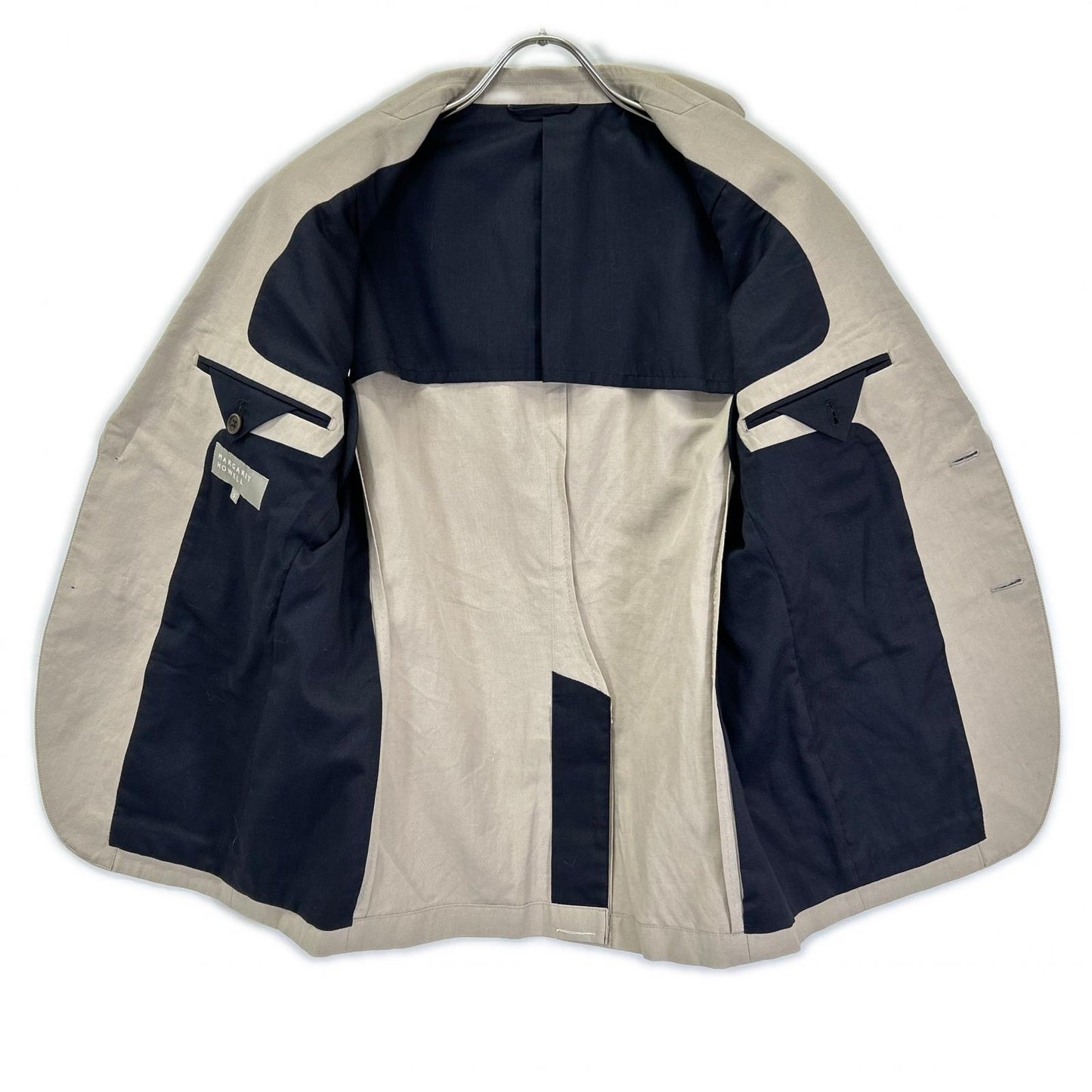 MargaretHowell マーガレットハウエル 579-120307 ベージュ コットン×リネン 2Bテーラードジャケット ジャケット
