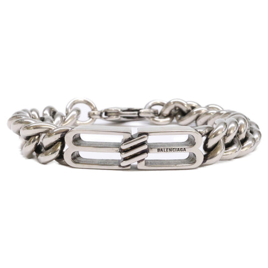 BALENCIAGA BALENCIAGA [Excellent condition] 718493TZ99I0911 BB Icon Gourmette BB Icon Link-chain bracelet