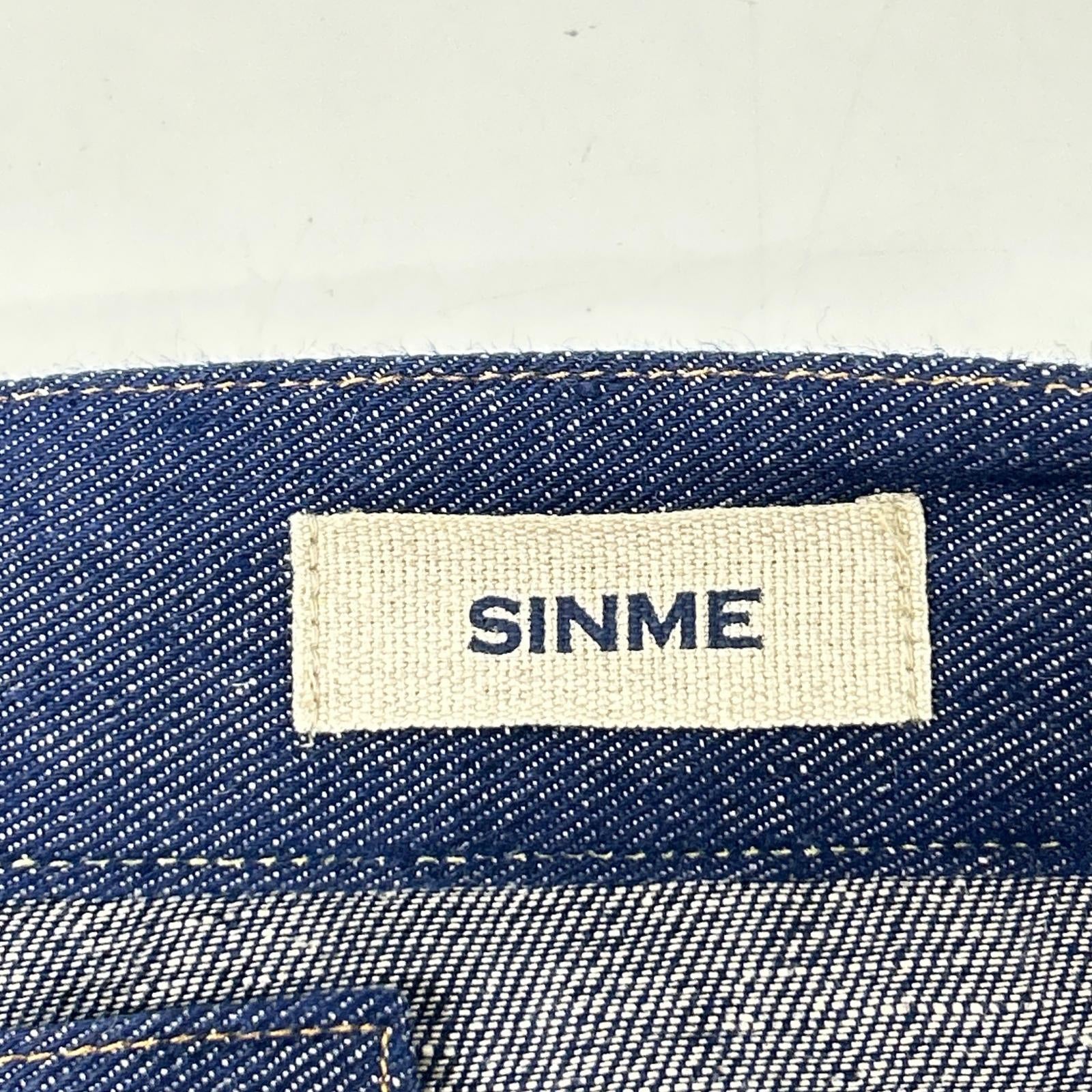 SINME シンメ HF03-1 インディゴ リネン100 タックワイドパンツ ボトムス
