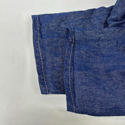 SINME シンメ HF03-1 インディゴ リネン100 タックワイドパンツ ボトムス