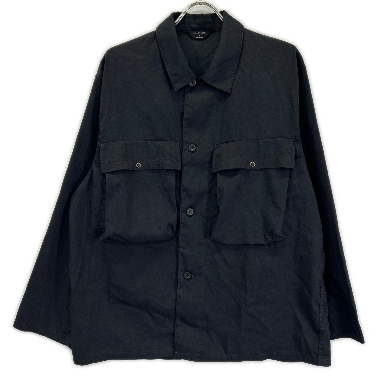 STILL BY HAND スティルバイハンド BL01241 ブラック 長袖 ダブルポケット シャツジャケット ジャケット
