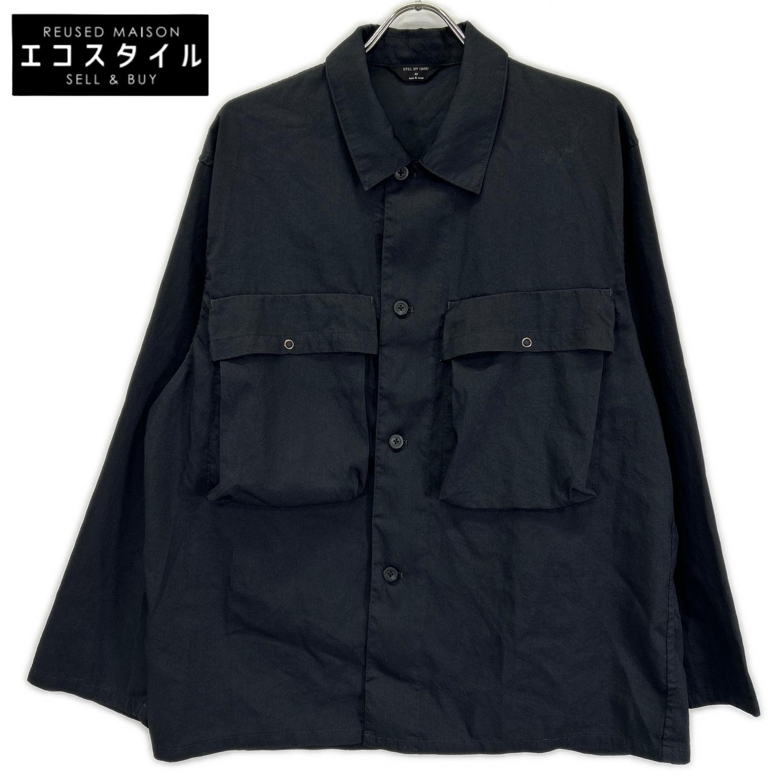 STILL BY HAND スティルバイハンド BL01241 ブラック 長袖 ダブルポケット シャツジャケット ジャケット