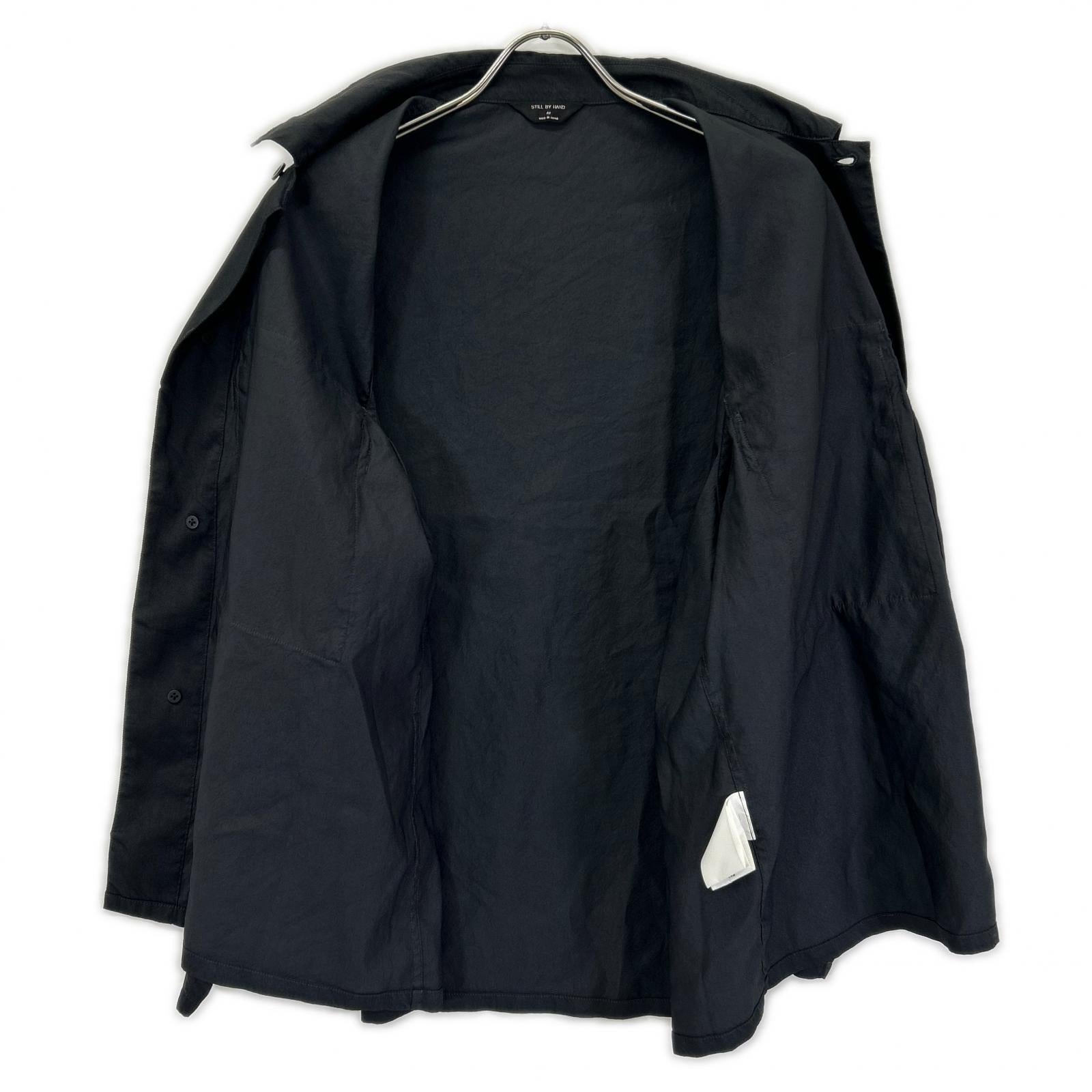 STILL BY HAND スティルバイハンド BL01241 ブラック 長袖 ダブルポケット シャツジャケット ジャケット