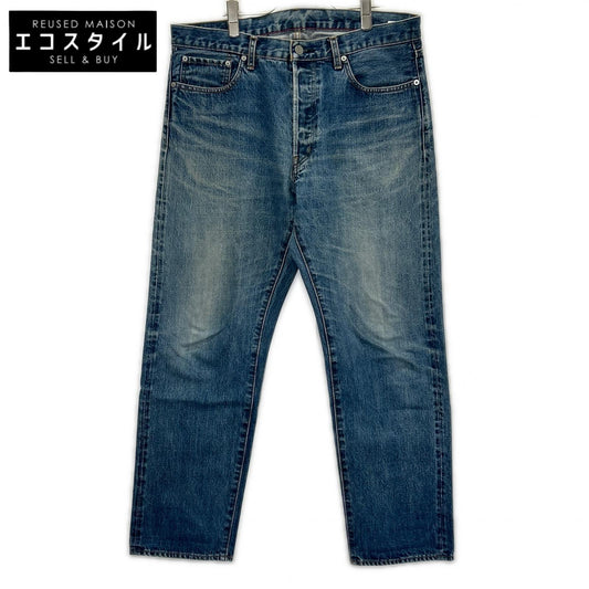 Ordinary fits オーディナリーフィッツ ライトブルー コットン ボタンフライ セルビッジ ウォッシュ加工 デニムパンツ ボトムス
