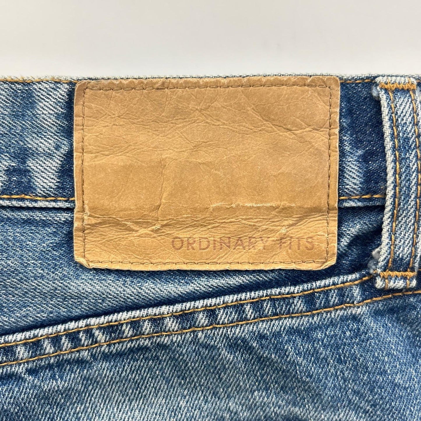 Ordinary fits オーディナリーフィッツ ライトブルー コットン ボタンフライ セルビッジ ウォッシュ加工 デニムパンツ ボトムス
