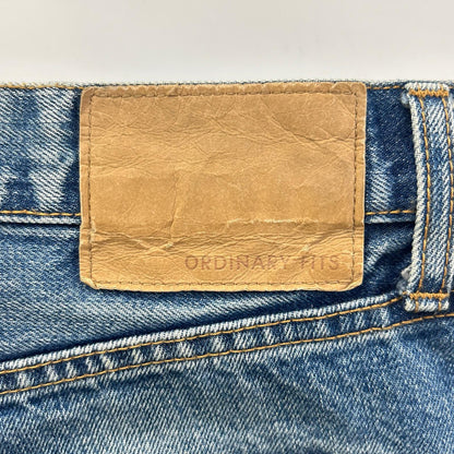 Ordinary fits オーディナリーフィッツ ライトブルー コットン ボタンフライ セルビッジ ウォッシュ加工 デニムパンツ ボトムス