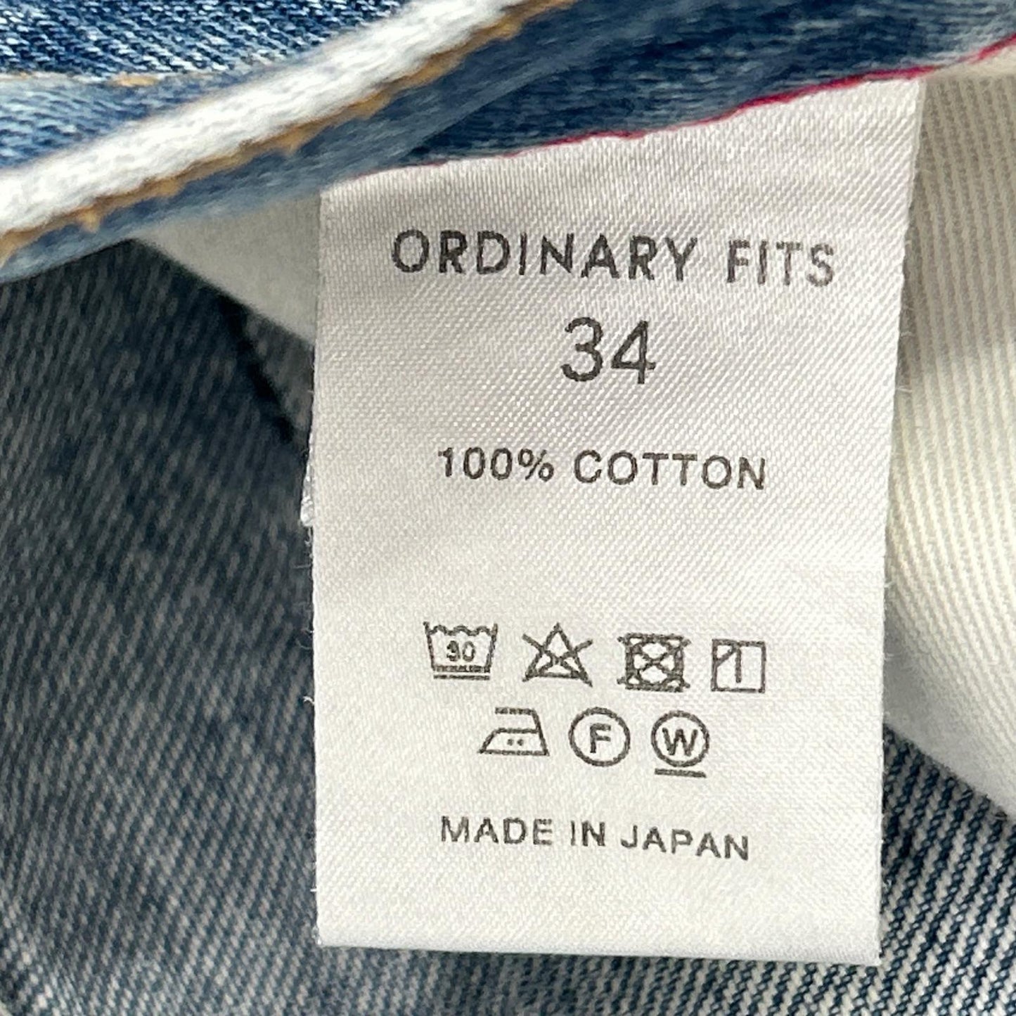 Ordinary fits オーディナリーフィッツ ライトブルー コットン ボタンフライ セルビッジ ウォッシュ加工 デニムパンツ ボトムス