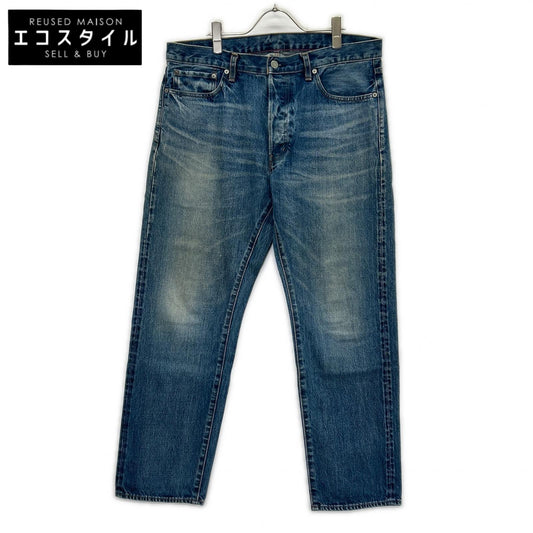 Ordinary fits オーディナリーフィッツ ライトブルー コットン ボタンフライ セルビッジ ウォッシュ加工 デニムパンツ ボトムス