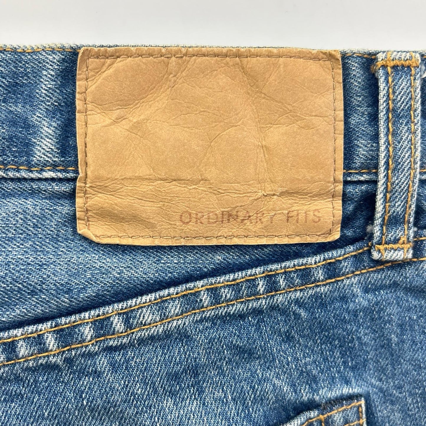 Ordinary fits オーディナリーフィッツ ライトブルー コットン ボタンフライ セルビッジ ウォッシュ加工 デニムパンツ ボトムス