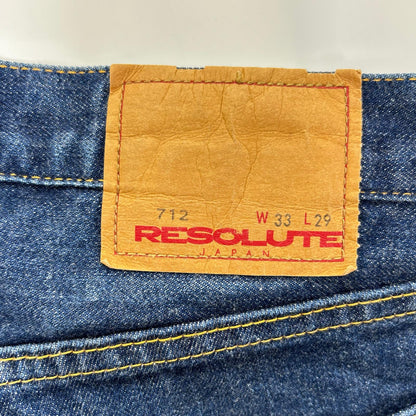 RESOLUTE リゾルト 712 ブルー ジップフライ サンフォライズド テーパードパンツ ボトムス
