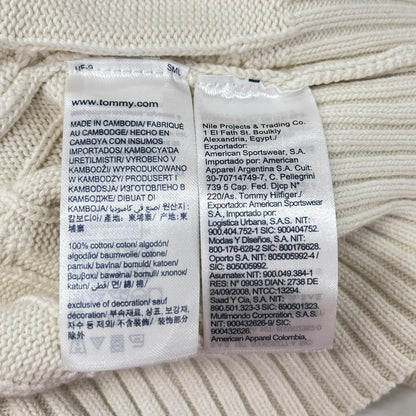 TOMMYHILFIGER トミーヒルフィガー 78J7706 ホワイト コットン ロゴ刺しゅう クルーネックセーター トップス