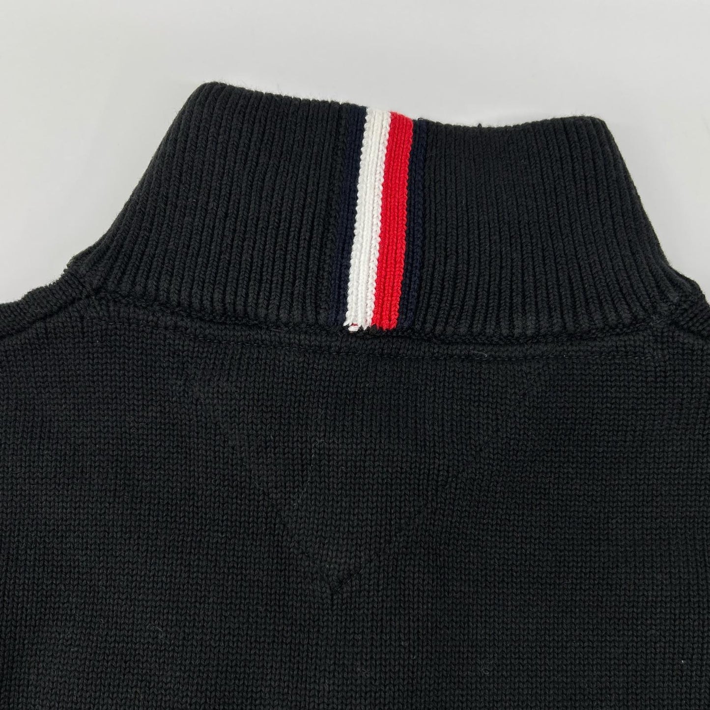 TOMMYHILFIGER トミーヒルフィガー XM0XM05603 ブラック コットン ハーフジップモックネックニットプルオーバー トップス