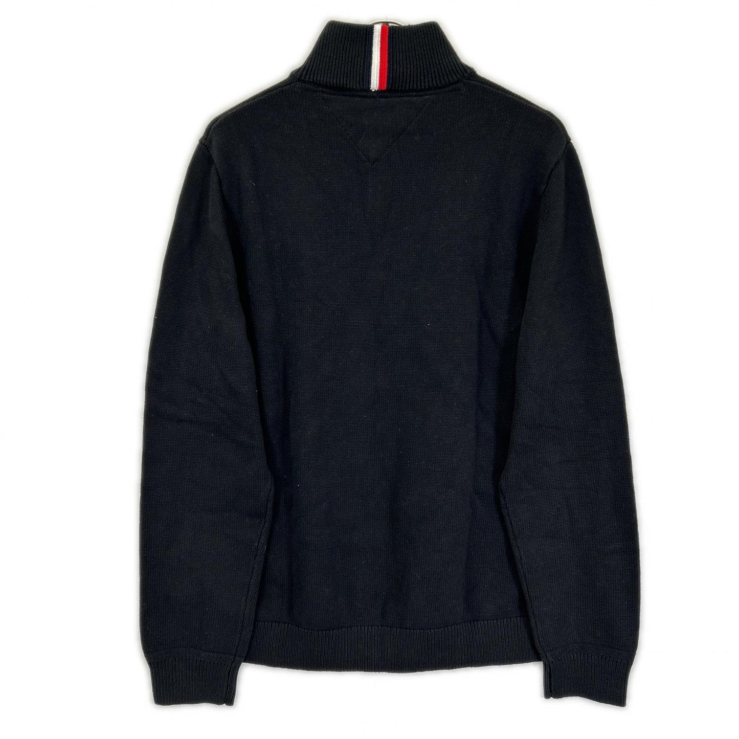 TOMMYHILFIGER トミーヒルフィガー XM0XM05603 ブラック コットン ハーフジップモックネックニットプルオーバー トップス
