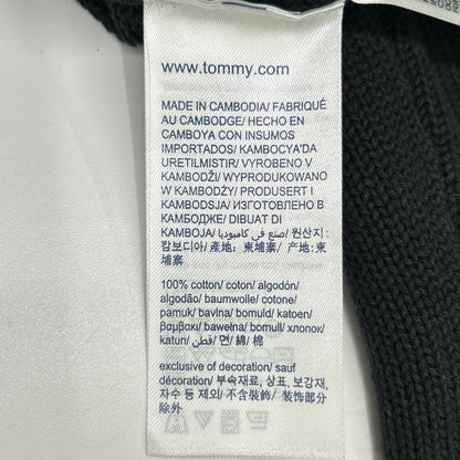 TOMMYHILFIGER トミーヒルフィガー XM0XM05603 ブラック コットン ハーフジップモックネックニットプルオーバー トップス
