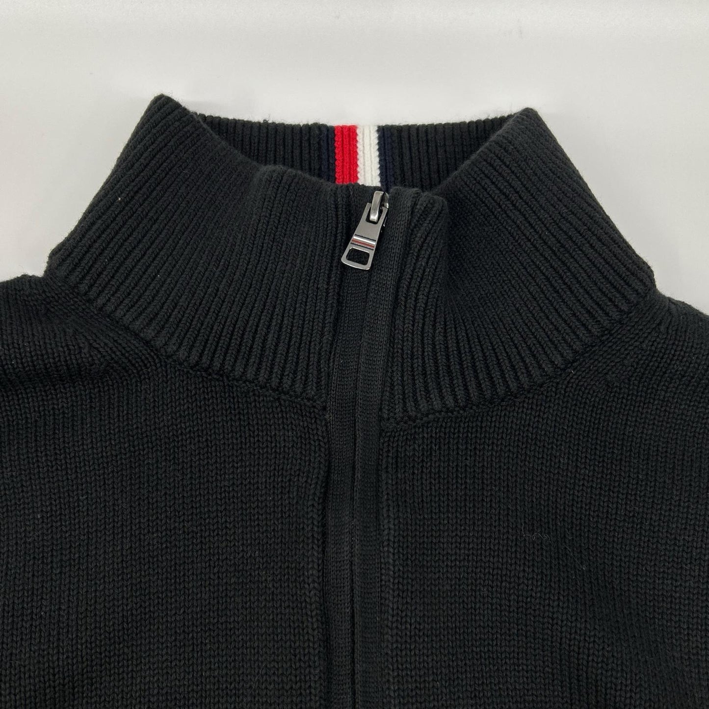 TOMMYHILFIGER トミーヒルフィガー XM0XM05603 ブラック コットン ハーフジップモックネックニットプルオーバー トップス