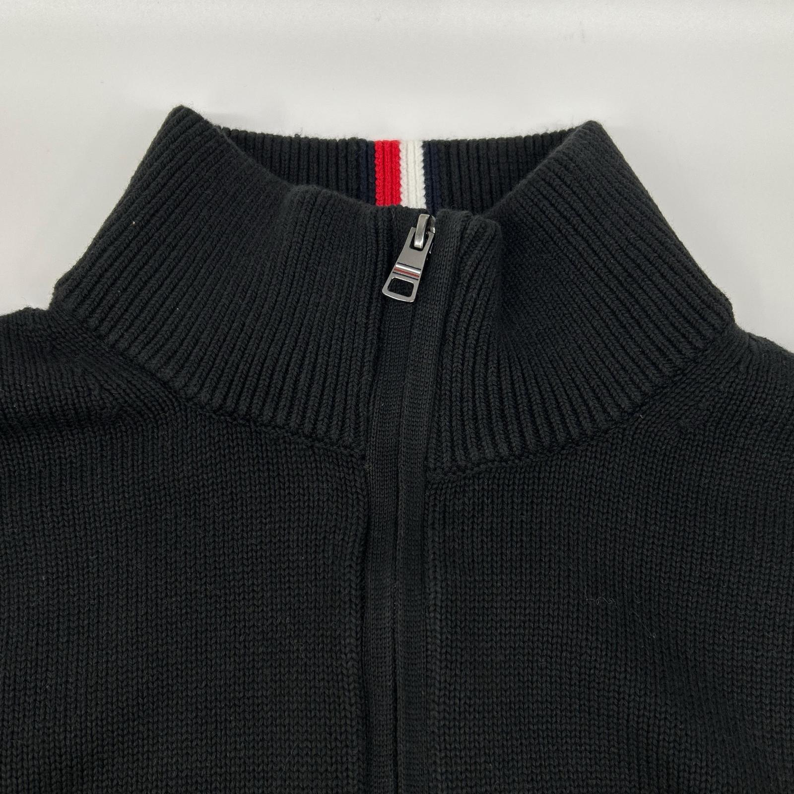 TOMMYHILFIGER トミーヒルフィガー XM0XM05603 ブラック コットン ハーフジップモックネックニットプルオーバー トップス