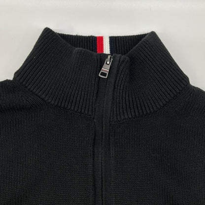 TOMMYHILFIGER トミーヒルフィガー XM0XM05603 ブラック コットン ハーフジップモックネックニットプルオーバー トップス