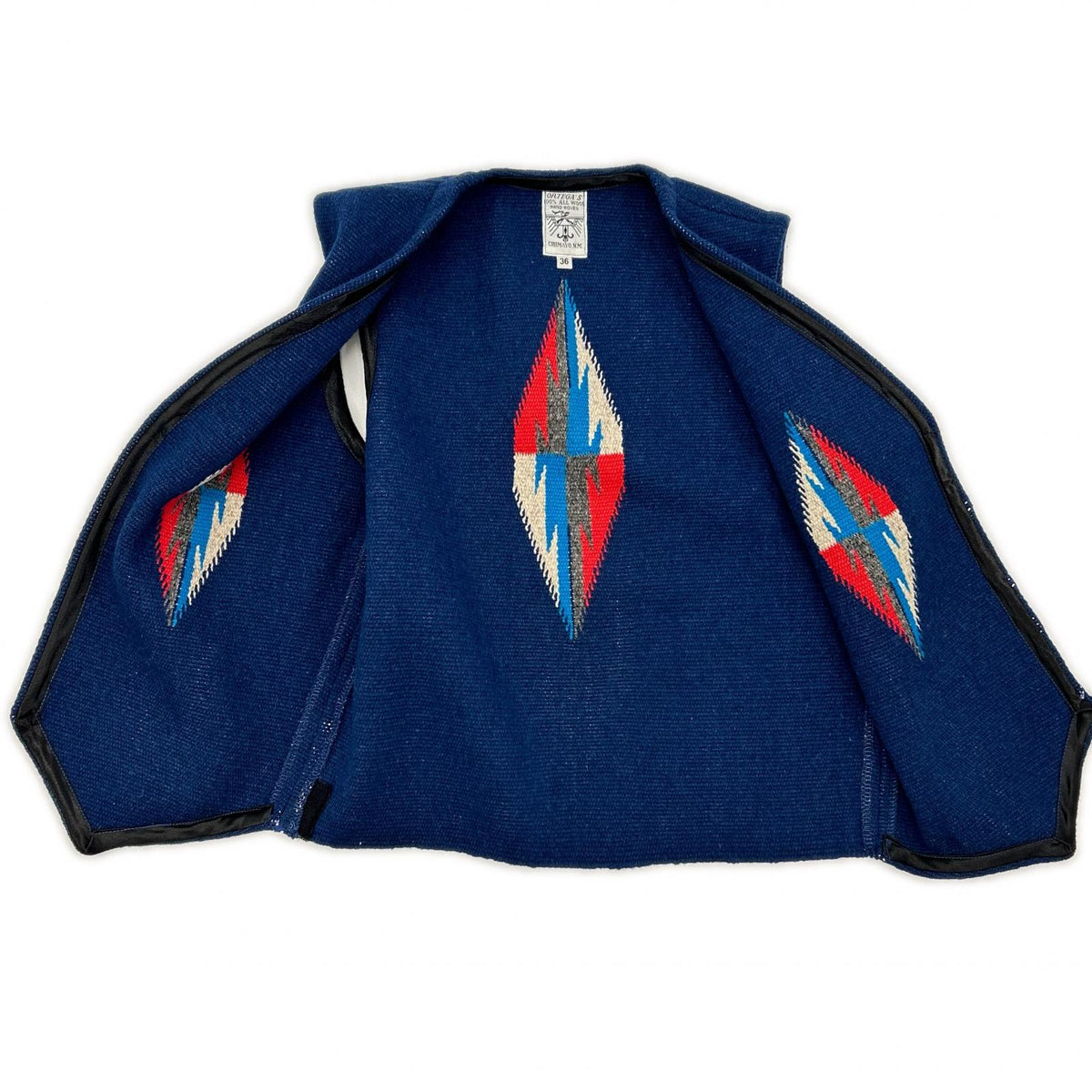 ORTEGA'S オルテガ Blue 100% Wool Chimayo Vest Vest