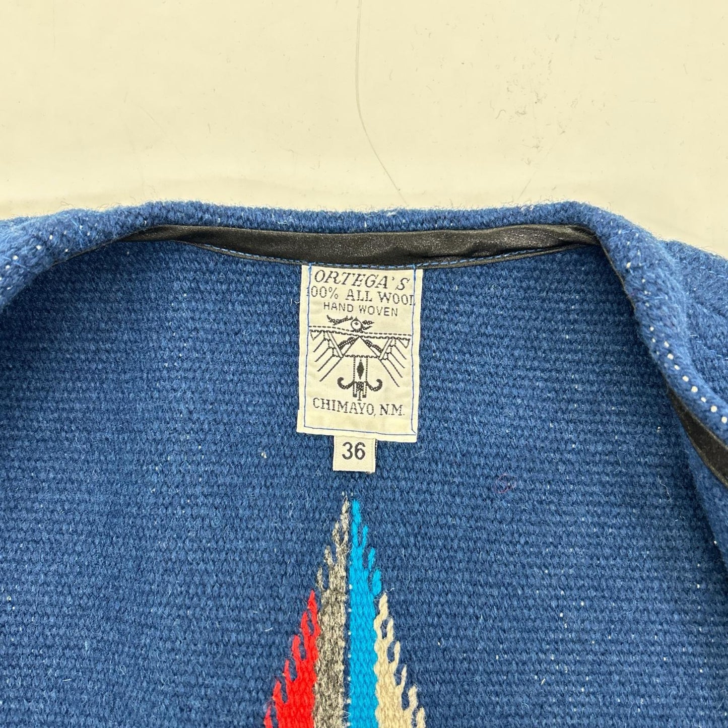 ORTEGA'S オルテガ Blue 100% Wool Chimayo Vest Vest