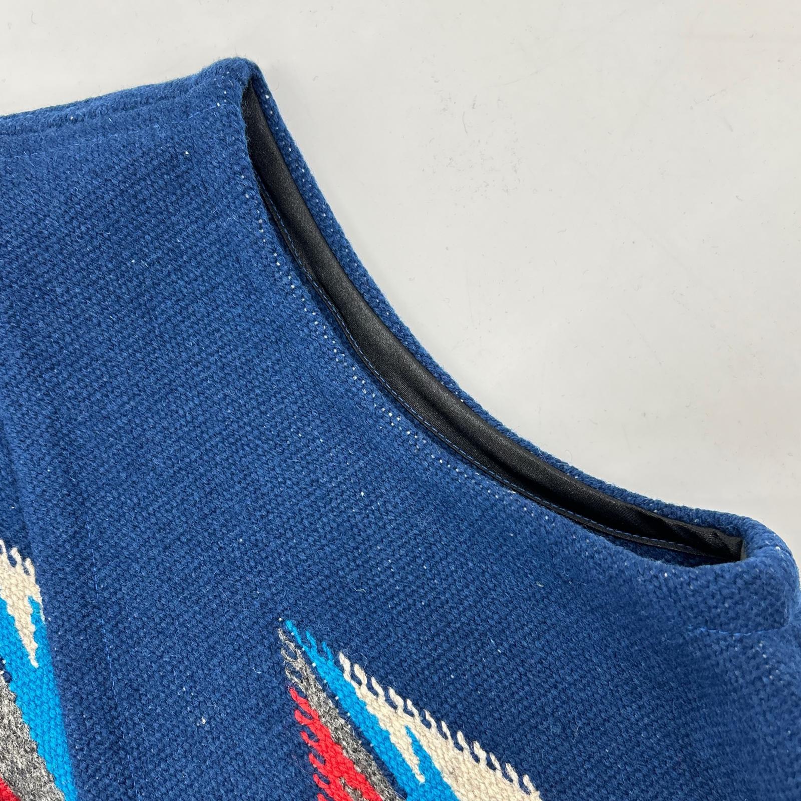 ORTEGA'S オルテガ Blue 100% Wool Chimayo Vest Vest