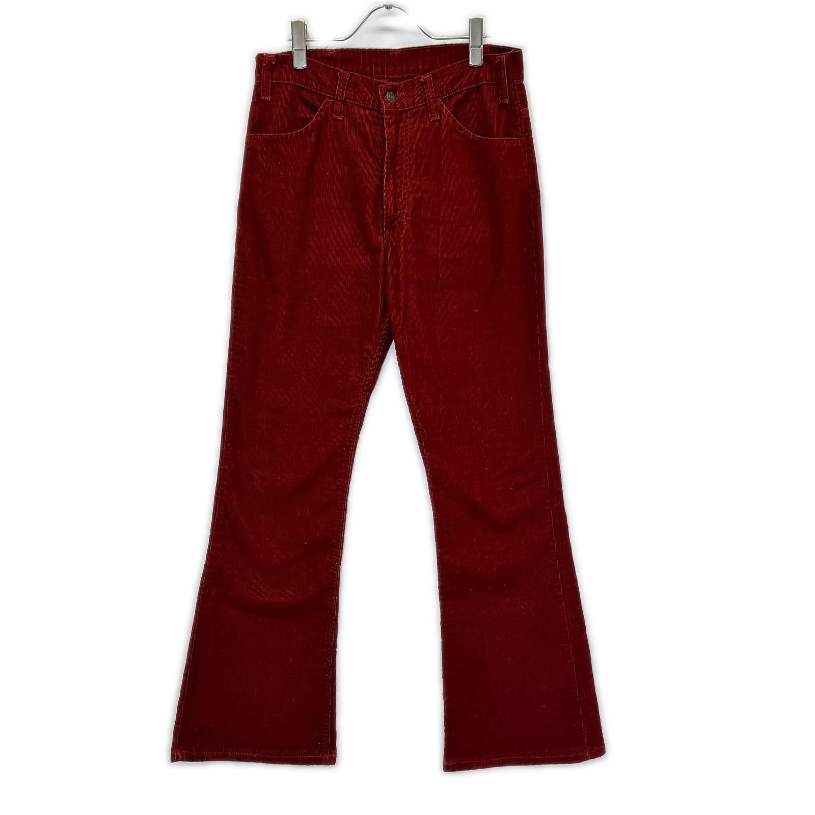 LEVI'S リーバイス 70s 646-1584 レッド 42TALONジップ コーディロイ フレアパンツ ボトムス