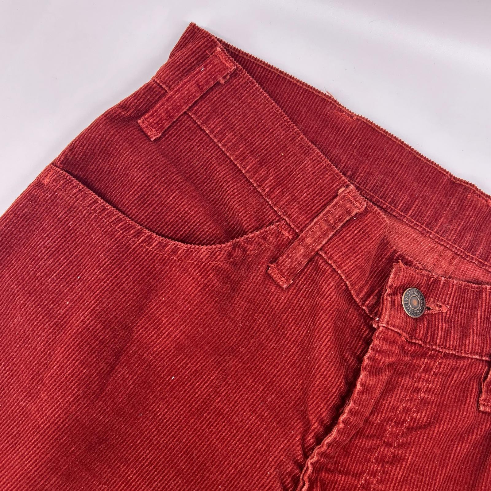 LEVI'S リーバイス 70s 646-1584 レッド 42TALONジップ コーディロイ フレアパンツ ボトムス