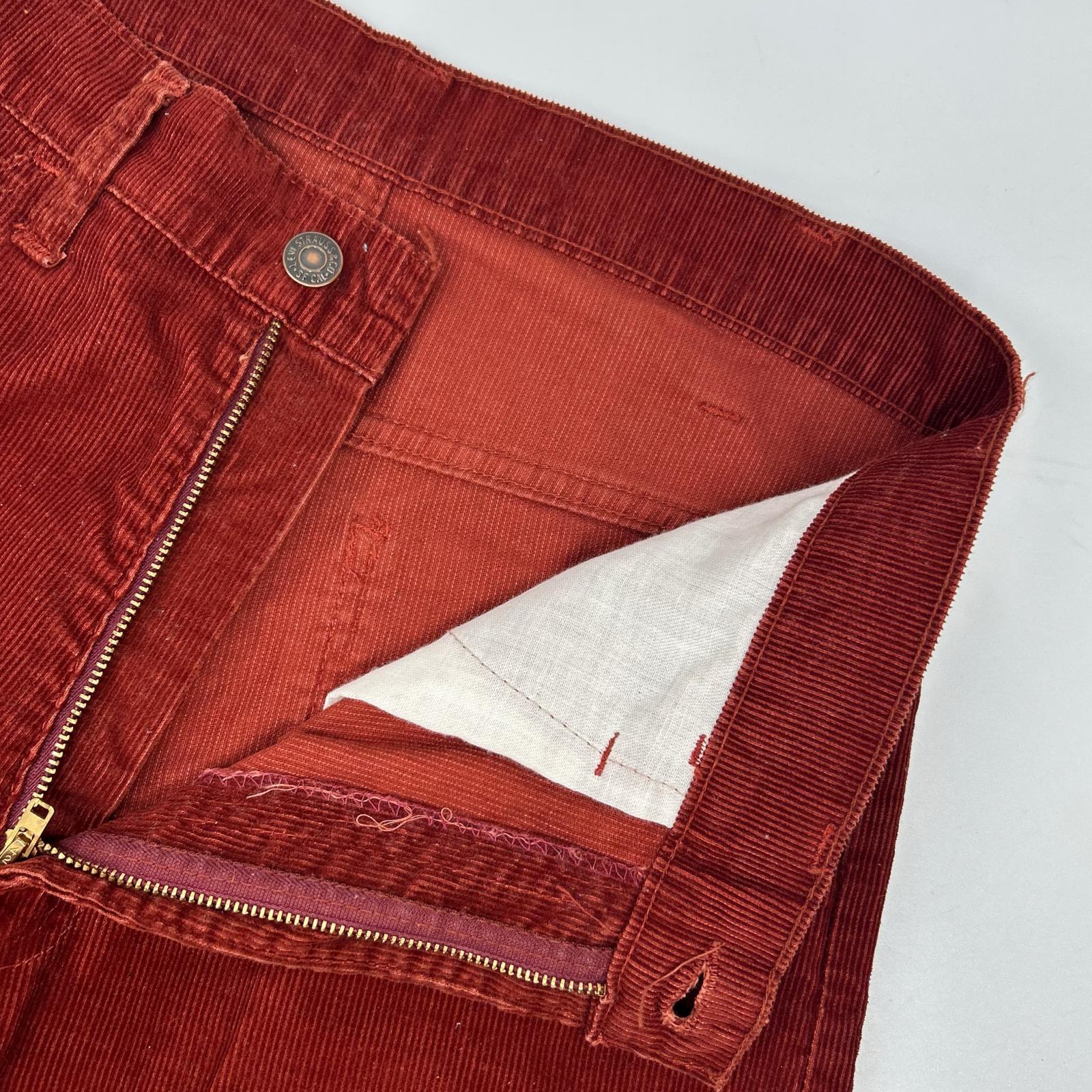LEVI'S リーバイス 70s 646-1584 レッド 42TALONジップ コーディロイ フレアパンツ ボトムス