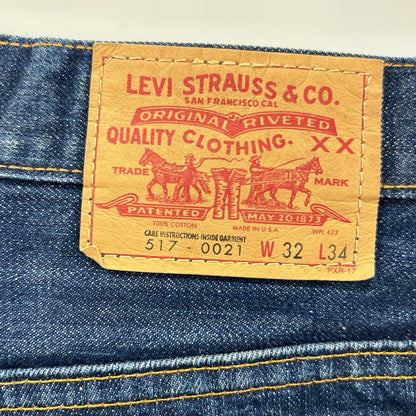 LEVI'S リーバイス 00s 517-0021 インディゴブルー オレンジタブ 均等V ビッグE ボタン裏R ブーツカットデニムパンツ ボトムス