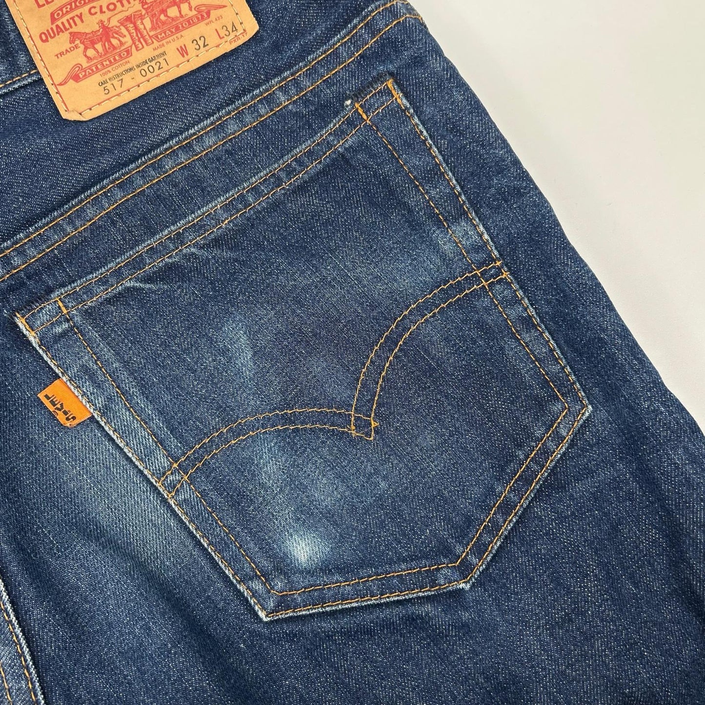 LEVI'S リーバイス 00s 517-0021 インディゴブルー オレンジタブ 均等V ビッグE ボタン裏R ブーツカットデニムパンツ ボトムス