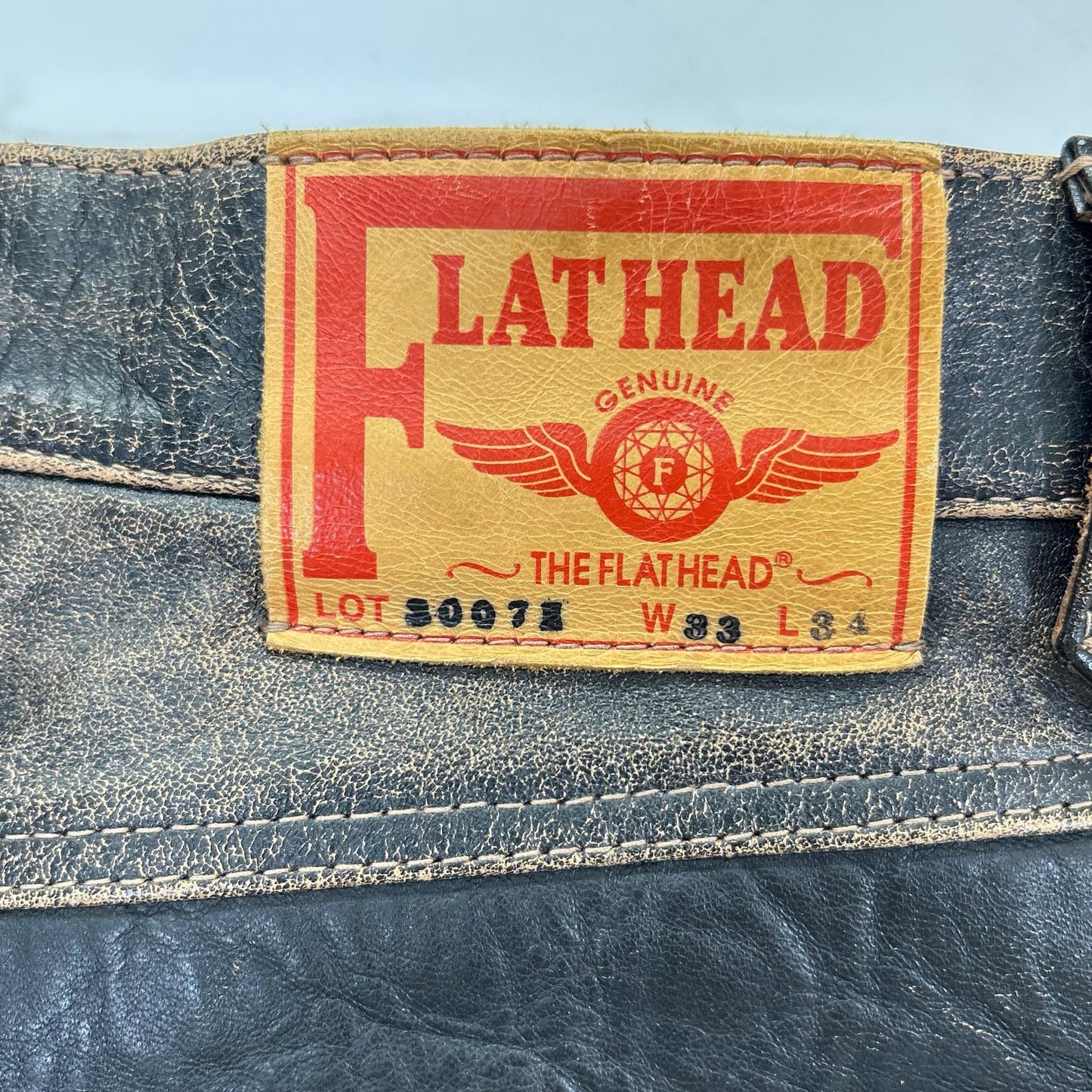 THE FLAT HEAD ザ フラットヘッド 3007H ブラウン 茶芯 馬革ブーツカットデニムパンツ ボトムス