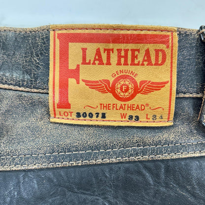 THE FLAT HEAD ザ フラットヘッド 3007H ブラウン 茶芯 馬革ブーツカットデニムパンツ ボトムス