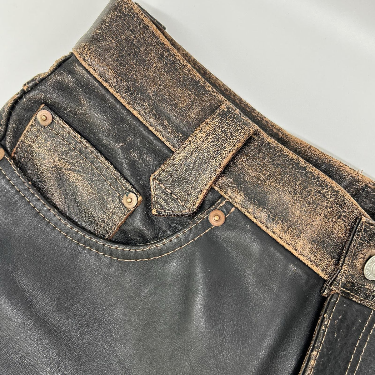 THE FLAT HEAD ザ フラットヘッド 3007H ブラウン 茶芯 馬革ブーツカットデニムパンツ ボトムス
