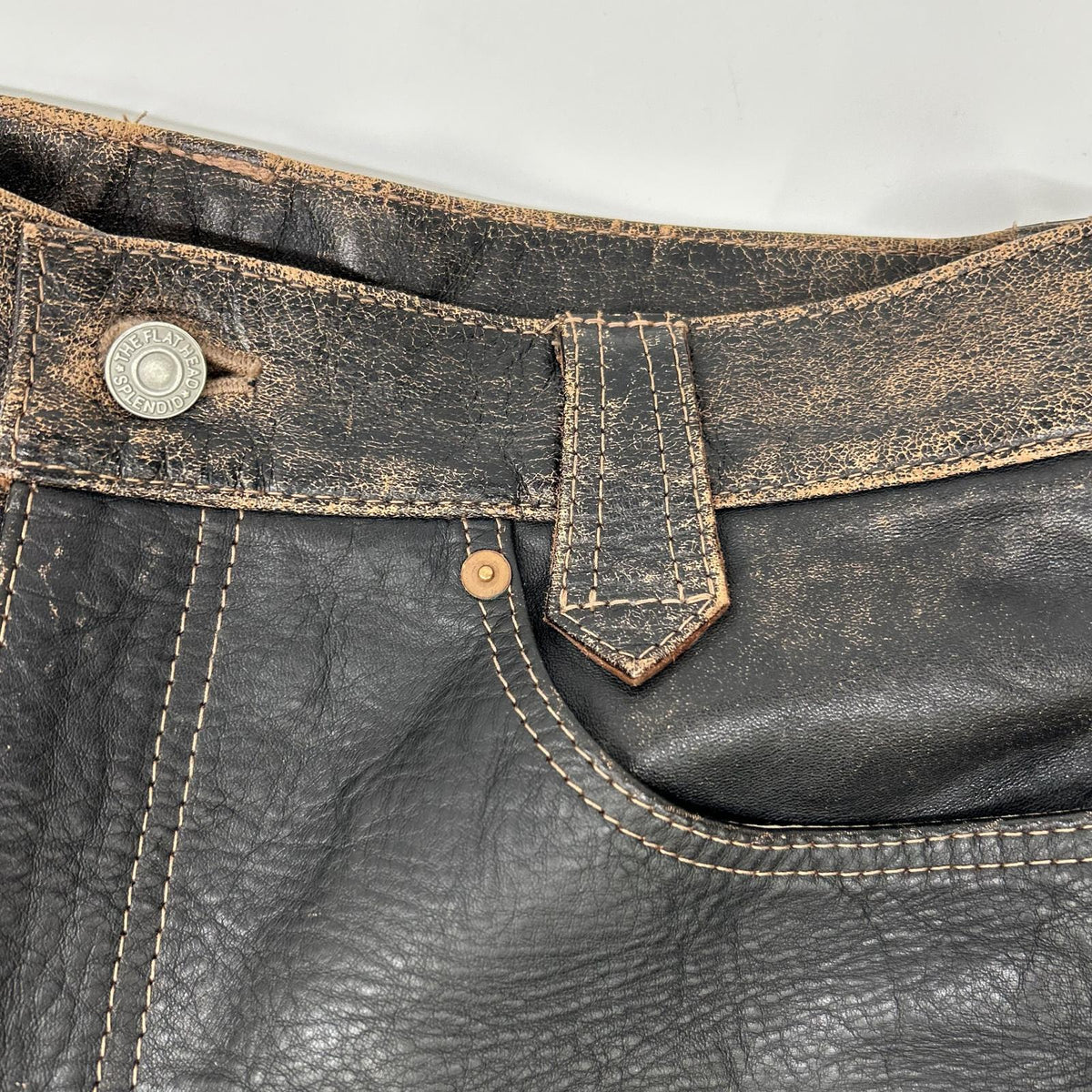 THE FLAT HEAD ザ フラットヘッド 3007H ブラウン 茶芯 馬革ブーツカットデニムパンツ ボトムス